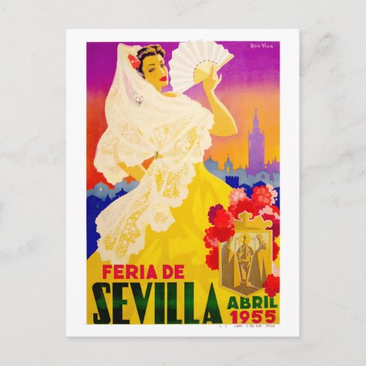 Eerlijk Poster Sevilla april 1955 Briefkaart (Voorkant)