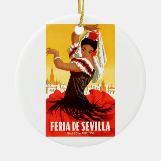 Eerlijk Poster Sevilla april 1959 Keramisch Ornament (Voorkant)
