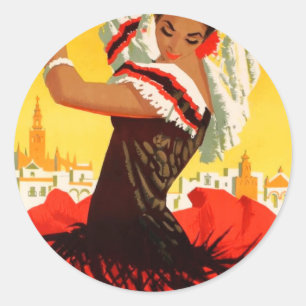 Eerlijk Poster Sevilla april 1959 Ronde Sticker