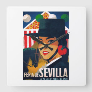 Eerlijk Poster Sevilla april 1969 Vierkante Klok