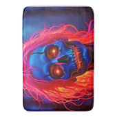 Eerlijk skelet met roze haarontwerp badmat (Voorkant Verticaal)