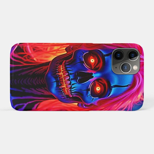 Eerlijk skelet met roze haarontwerp Case-Mate iPhone case (Achterkant (horizontaal))