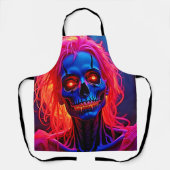 Eerlijk skelet met roze haarontwerp schort (Voorkant)