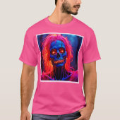 Eerlijk skelet met roze haarontwerp t-shirt (Voorkant)