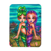 Eerlijk sprookje van Mermaid Twin Sisters Fantasy Magneet (Verticaal)