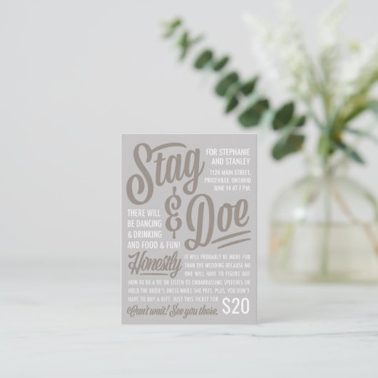 Eerlijk Ticket Stag & Doe (Staand voorkant)