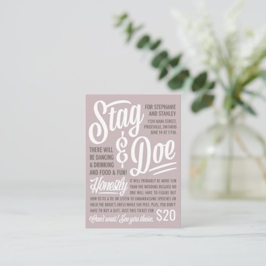 Eerlijk Ticket Stag & Doe (Staand voorkant)