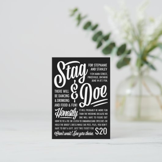 Eerlijk Ticket Stag & Doe (Staand voorkant)