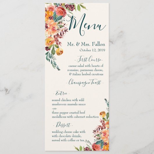 Eerlijk vallen menu (Voorkant)