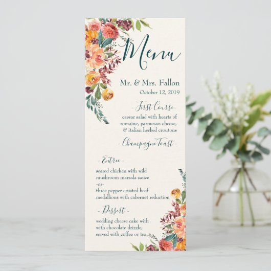 Eerlijk vallen menu (Staand voorkant)