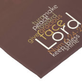 Eerlijk zegenen op koperen bruine Damask Korte Tafelloper (Hoek)