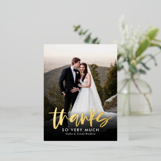 Eerlijke Dank FOIL Bedankkaart Folie Feestdagen Briefkaart (Staand Voorkant)