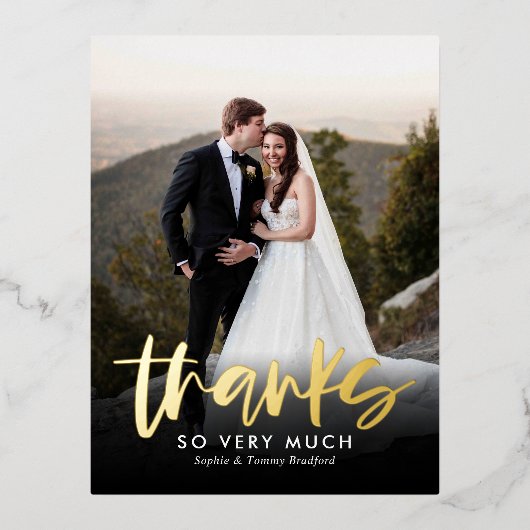 Eerlijke Dank FOIL Bedankkaart Folie Feestdagen Briefkaart (Voorkant)