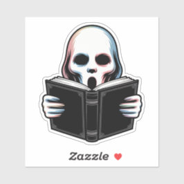 Eerlijke geest met boek - griezelige Halloween-kun Sticker