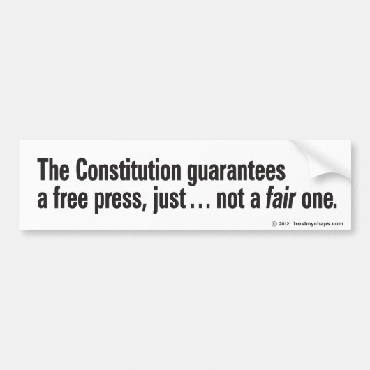 Eerlijke pers? (alternatieve formulering) bumpersticker (Voorkant)