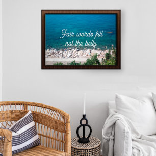 Eerlijke woorden vullen het buikspreekwoord poster