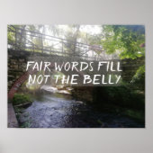 Eerlijke woorden vullen niet het buikcitaat bridge poster (Voorkant)