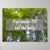 Eerlijke woorden vullen niet het Inspirerend poste Poster (Voorkant)