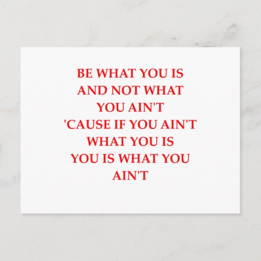 eerlijkheid briefkaart (Voorkant)