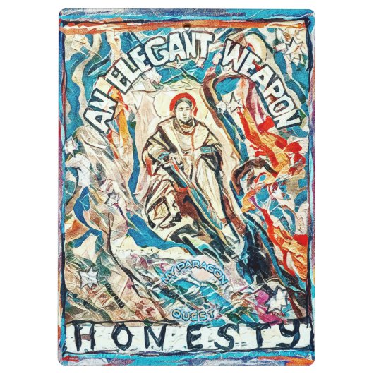 Eerlijkheid, een elegant wapen. klembord (Achterkant)