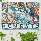 Eerlijkheid, een elegant wapen. theedoek (Gevouwen)