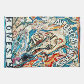 Eerlijkheid, een elegant wapen. theedoek (Horizontaal)