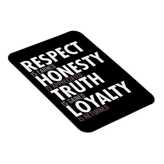 Eerlijkheid en loyaliteit respecteren magneet (Rechterzijde)