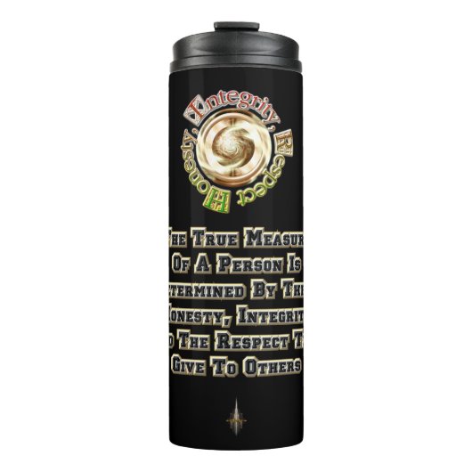 Eerlijkheid integriteit respect MXT BLK Thermosbeker (Voorkant)