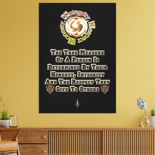 Eerlijkheid Integriteit Respect MXT Canvas Afdruk (Insitu (Woonkamer))