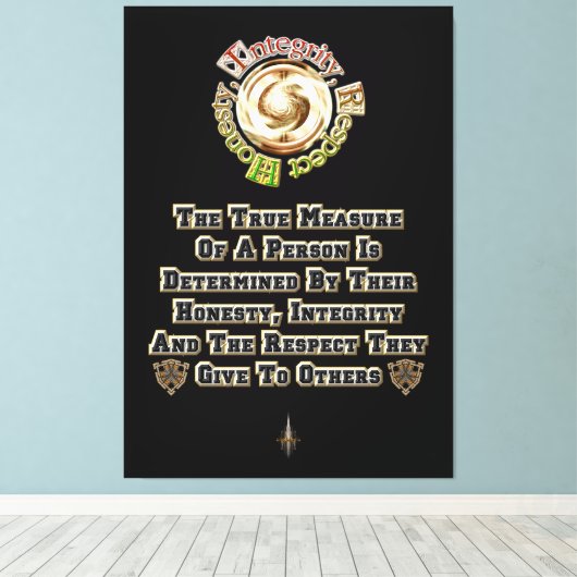 Eerlijkheid Integriteit Respect MXT Canvas Afdruk (Insitu (Houten vloer))