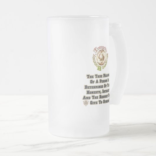 Eerlijkheid Integriteit Respect MXT Matglas Bierpul (Voorkant rechts)