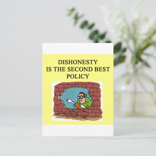 eerlijkheid is het beste beleid ? briefkaart (Staand voorkant)