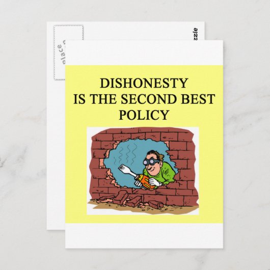 eerlijkheid is het beste beleid ? briefkaart (Voorkant / Achterkant)