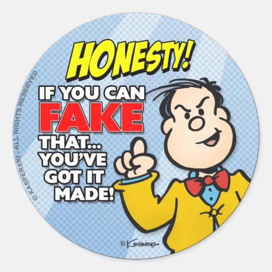 Eerlijkheid Ronde Sticker (Voorkant)