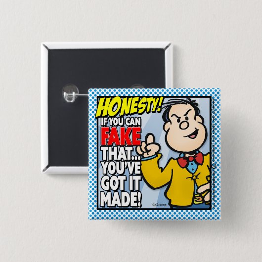 Eerlijkheid Vierkante Button 5,1 Cm (Voorkant /achterkant)