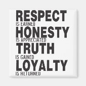 Eerlijkheid wordt gewaardeerd als waarheid is dat  magneet (Voorkant)