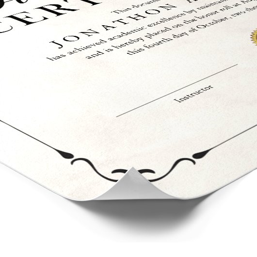 Eerlijst Certificaat Poster (Hoek)