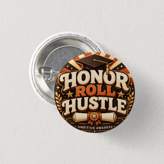 Eerlijst Hustle Afstudeerontwerp Ronde Button 3,2 Cm (Voorkant /achterkant)