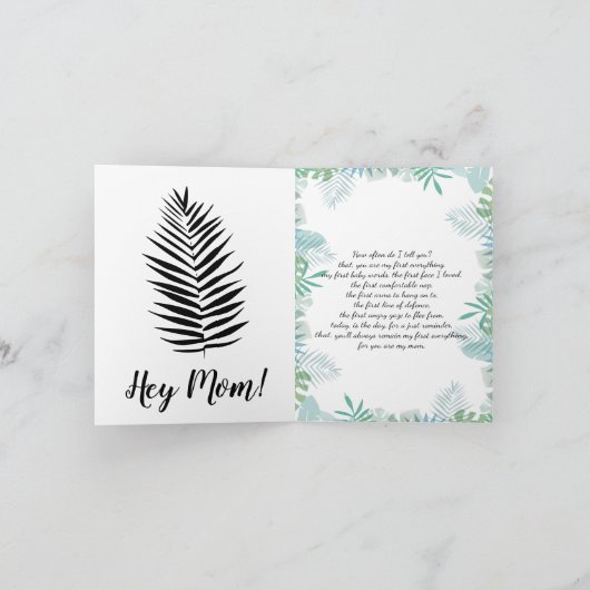 Eerst alles: Moederdag Leafy Green Kaart (Binnen)