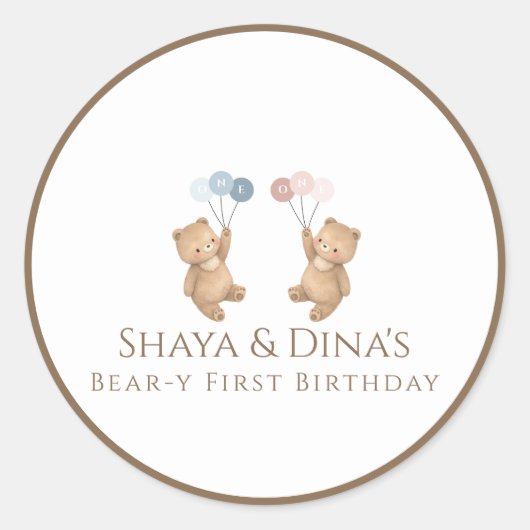 Eerst Beary Ronde Sticker (Voorkant)