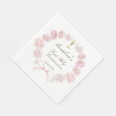 eerst communie delicate pioenrozen frame servet (Hoek)