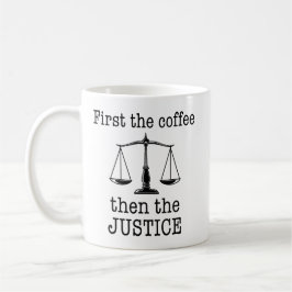 Eerst de Koffie Dan de Rechtspraak Grappige Advoca Koffiemok