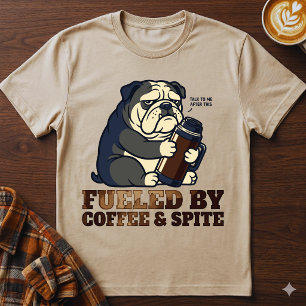 Eerst de koffie, dan volwassen worden, chagrijnige t-shirt