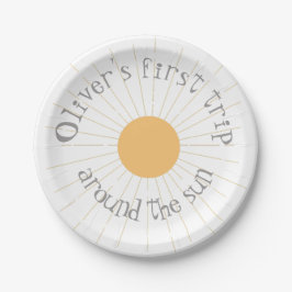 Eerst de zon omdraaien, Birthday boho Papieren Bordje