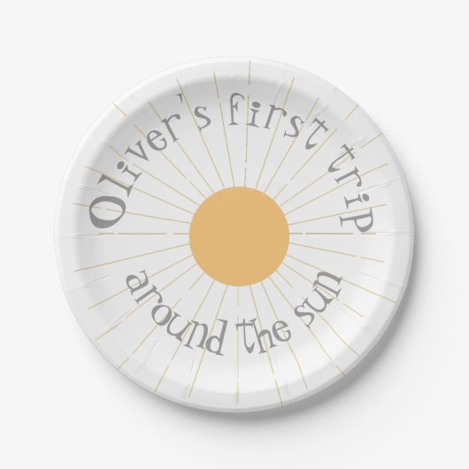 Eerst de zon omdraaien, Birthday boho Papieren Bordje (Voorkant)