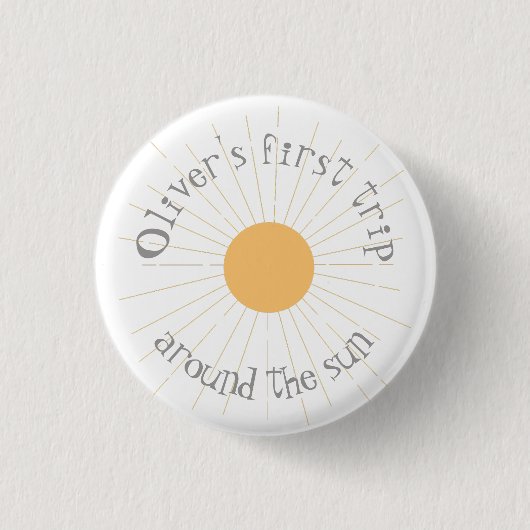 Eerst de zon omdraaien, Birthday boho Ronde Button 3,2 Cm (Voorkant)