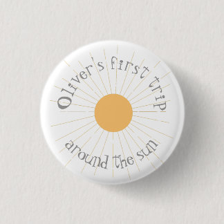 Eerst de zon omdraaien, Birthday boho Ronde Button 3,2 Cm