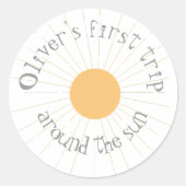Eerst de zon omdraaien, Birthday boho Ronde Sticker (Voorkant)