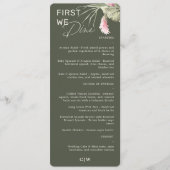 Eerst dineren we donkergroene tropische bruiloft m menu (Voorkant)