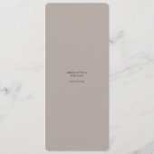 Eerst dineren we Taupe Tropical Floral Wedding Men Menu (Achterkant)